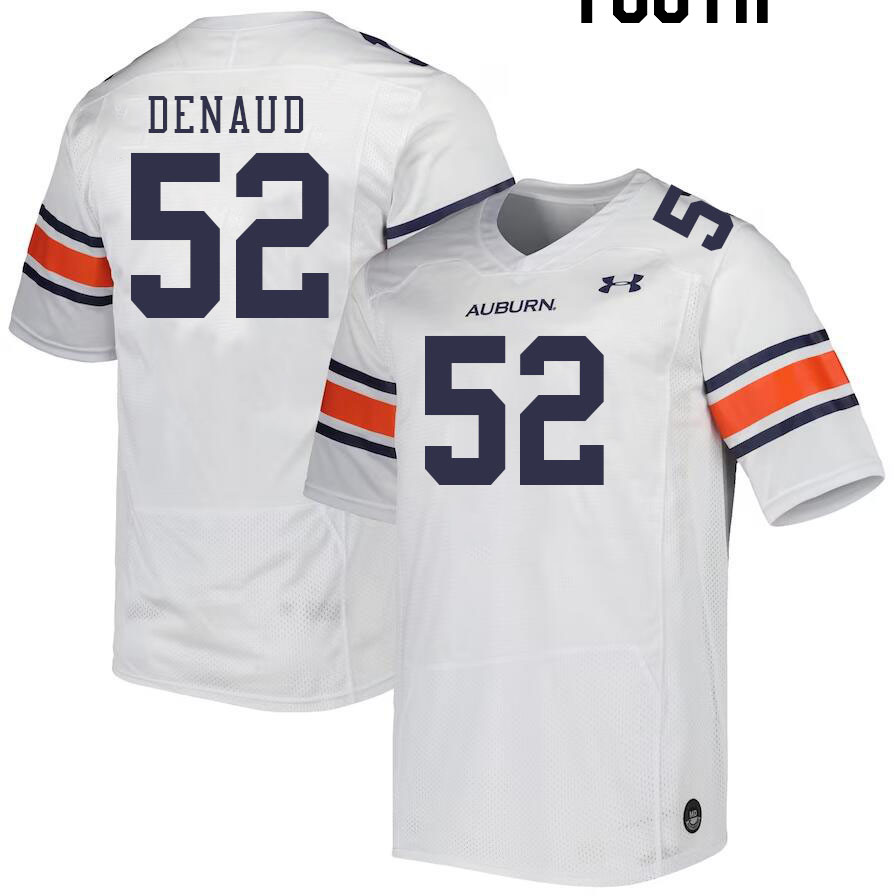 Youth #52 Wilky Denaud Auburn Tigers College Football Jerseys Stitched-White - Click Image to Close